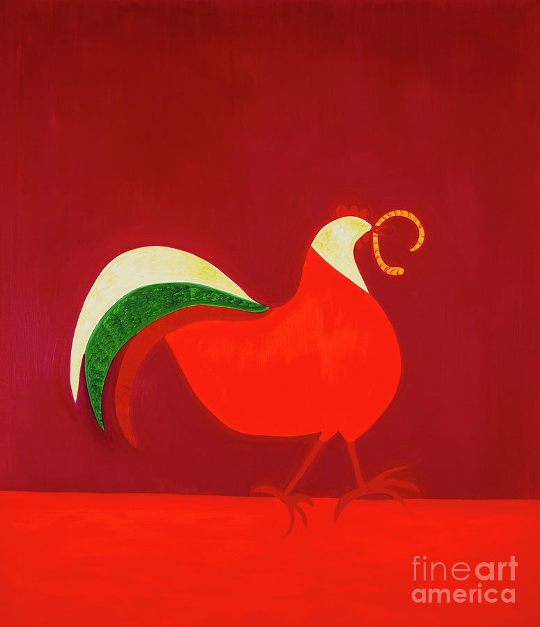 Chicken And Worm Painting by Cristina Rodriguez