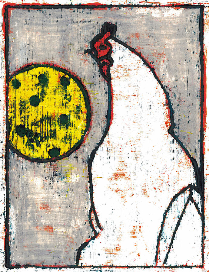 Chicken Biscuit Yellow Moon Painting by Edgeworth Johnstone