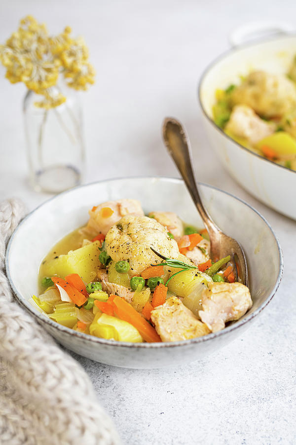 Chicken Casserole With Dumplings Photograph by Lucy Parissi
