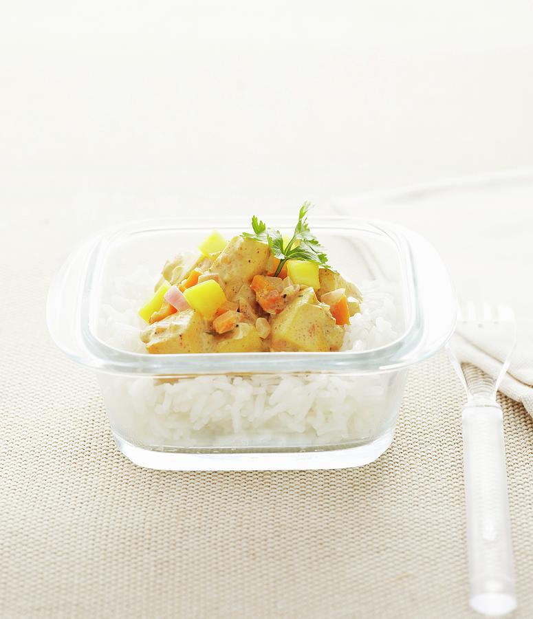 Chicken Colombo With Mango On A Bed Of Rice Photograph by Atelier Mai 98