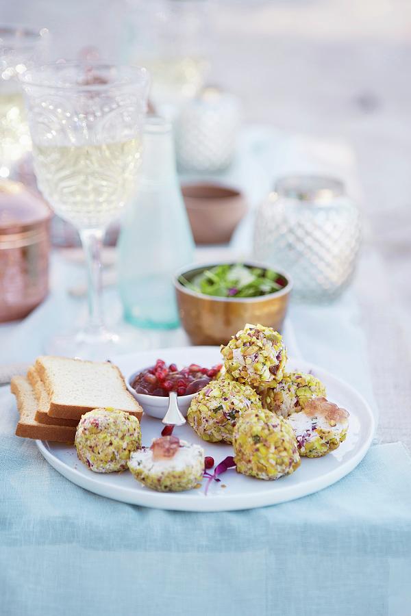 Chicken, Cranberry And Goats Cheese truffles With Pomegranate Jelly Photograph by Great Stock!