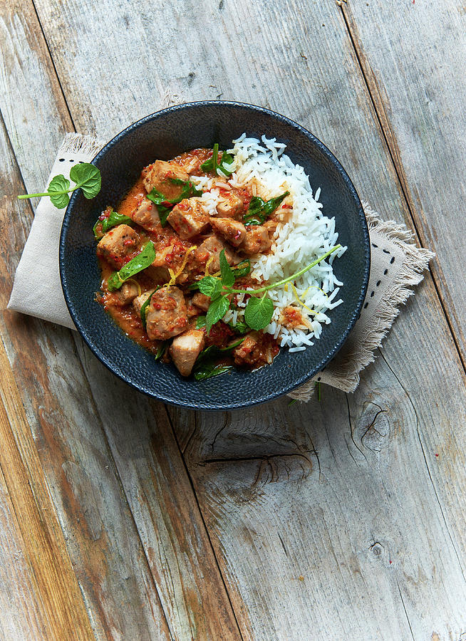 Chicken Curry With Rice asia Photograph by Stefan Schulte-ladbeck