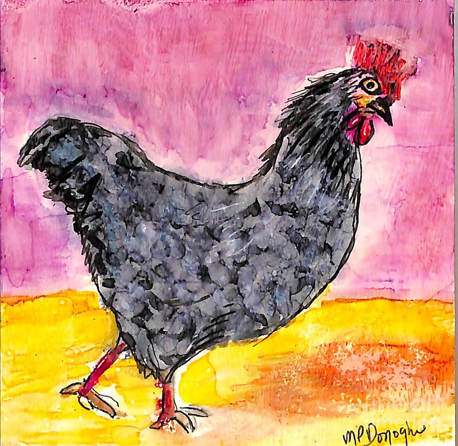 Chicken Head 1 Painting by Patty Donoghue