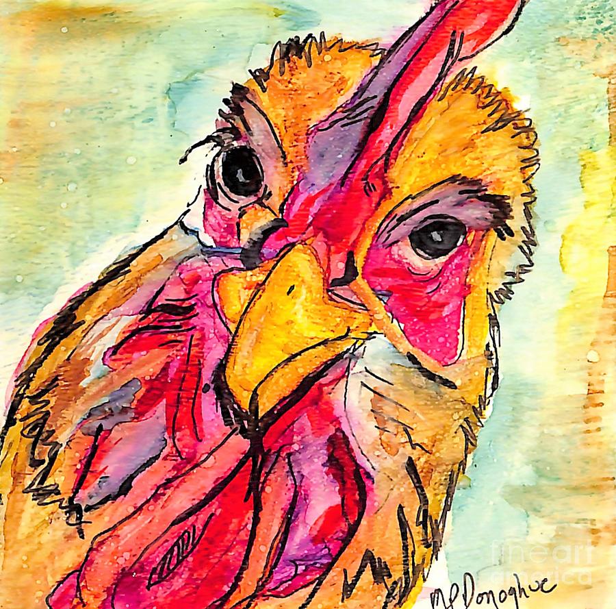 Chicken Head 2 Painting by Patty Donoghue