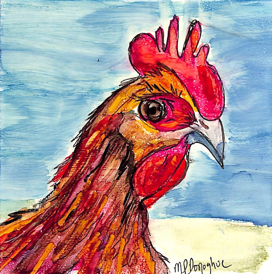Chicken Head 3 Painting by Patty Donoghue