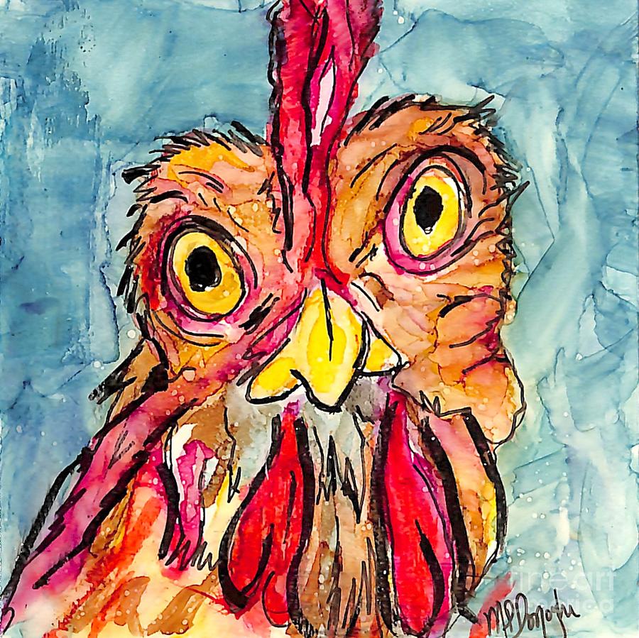 Chicken Head 4 Painting by Patty Donoghue