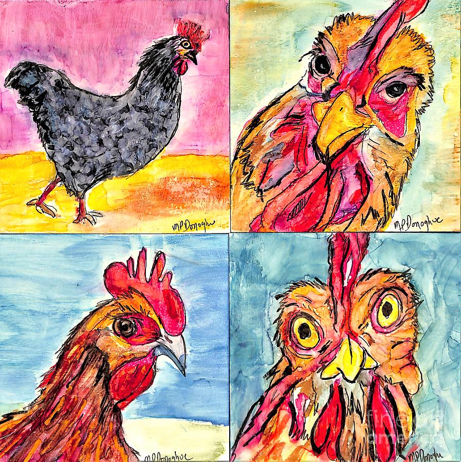 Chicken Head series Painting by Patty Donoghue