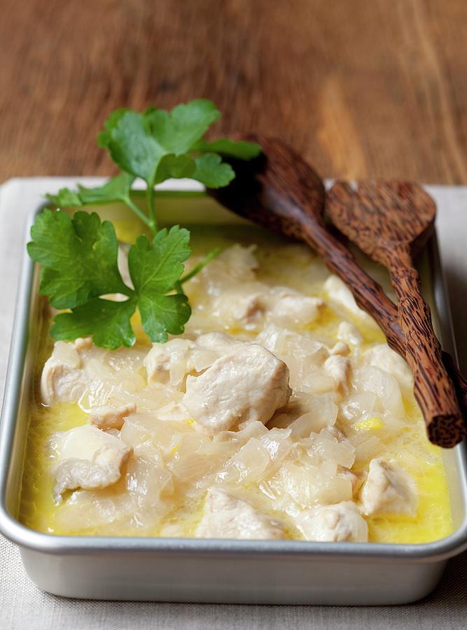 Chicken In Coconut Milk With Parsley Photograph by Hilde Mche