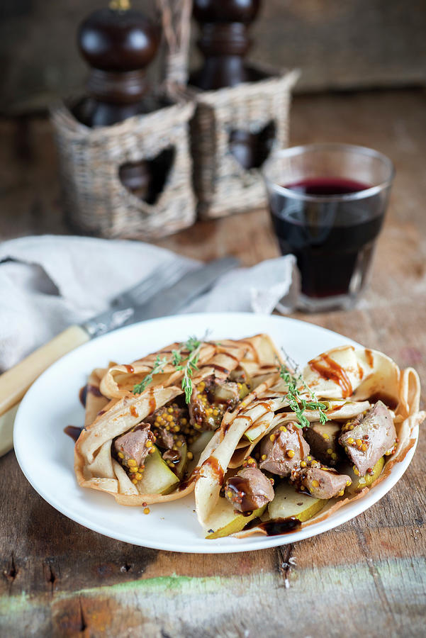 Chicken Liver And Pear Stuffed Crepes Photograph by Irina Meliukh