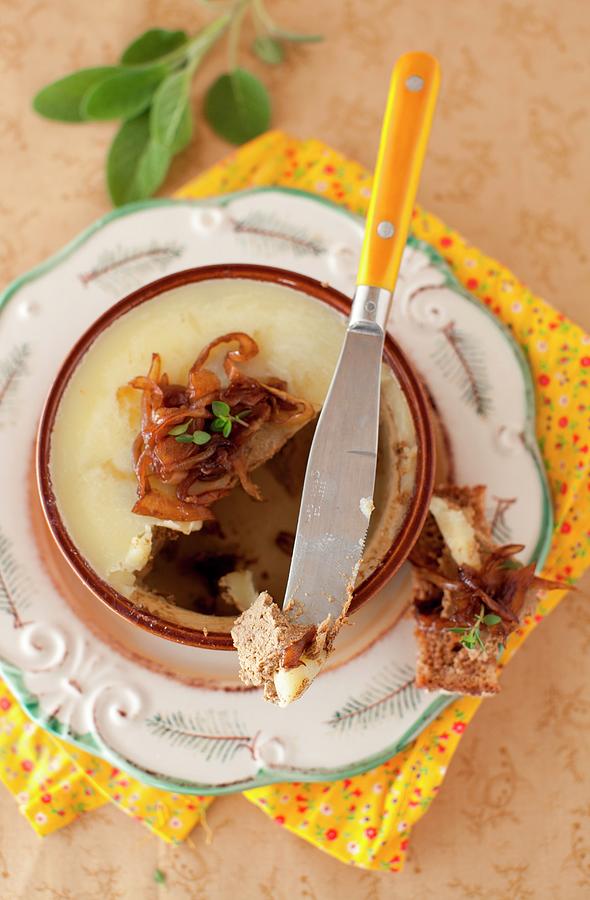 Chicken Liver Pate Topped With Onion Marmalade With Fig Balsamic