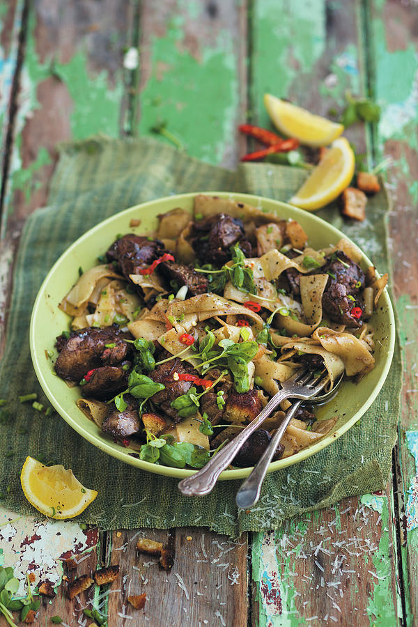 Chicken Liver With Noodles Photograph by Great Stock!