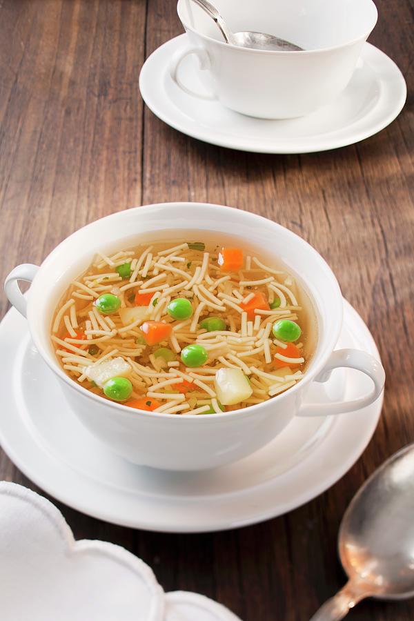 Chicken Noodle Soup With Vegetables Photograph by Rafael Pranschke