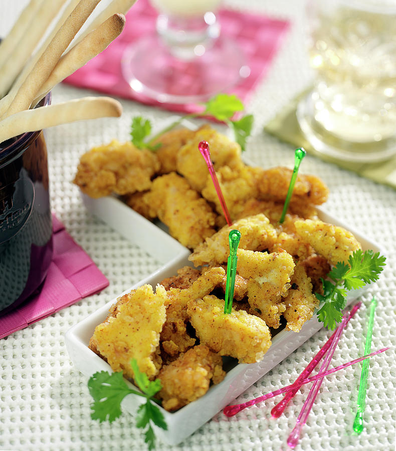 Chicken Nuggets In Salt, Spices And Corn Flour Crust Photograph by Bertram