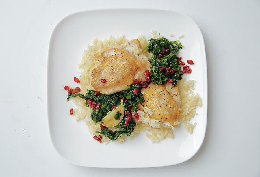 Chicken Pilau With Spinach And Barberries Photograph by Jalag / Stefan Bleschke