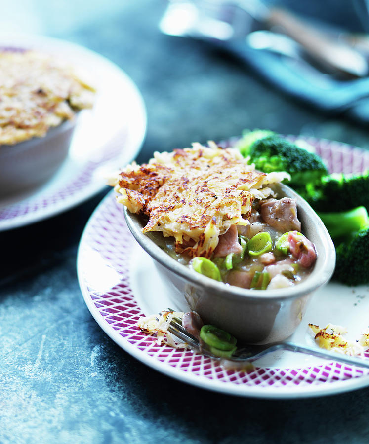 Chicken Pot Pie With Broccoli And Leek Photograph by Karen Thomas