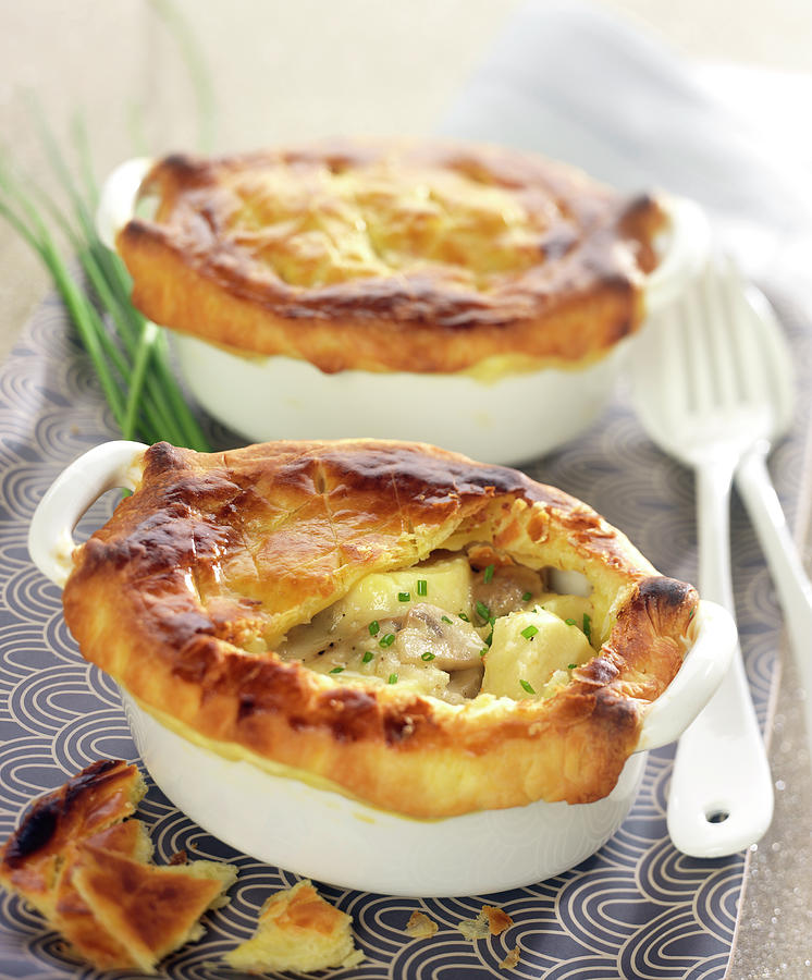 Chicken Quenelle And Button Mushroom Pie Photograph by Bertram