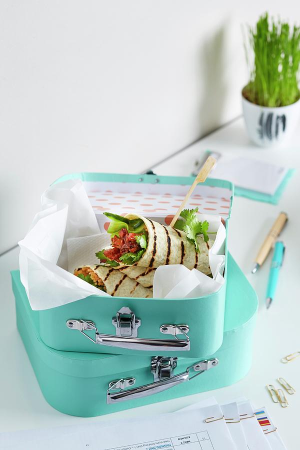 Chicken Rice And Cucumber Wraps Photograph by Great Stock!