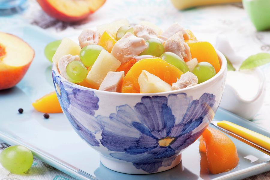Chicken Salad With Grapes, Peaches And Pineapple Photograph by Wawrzyniak.asia