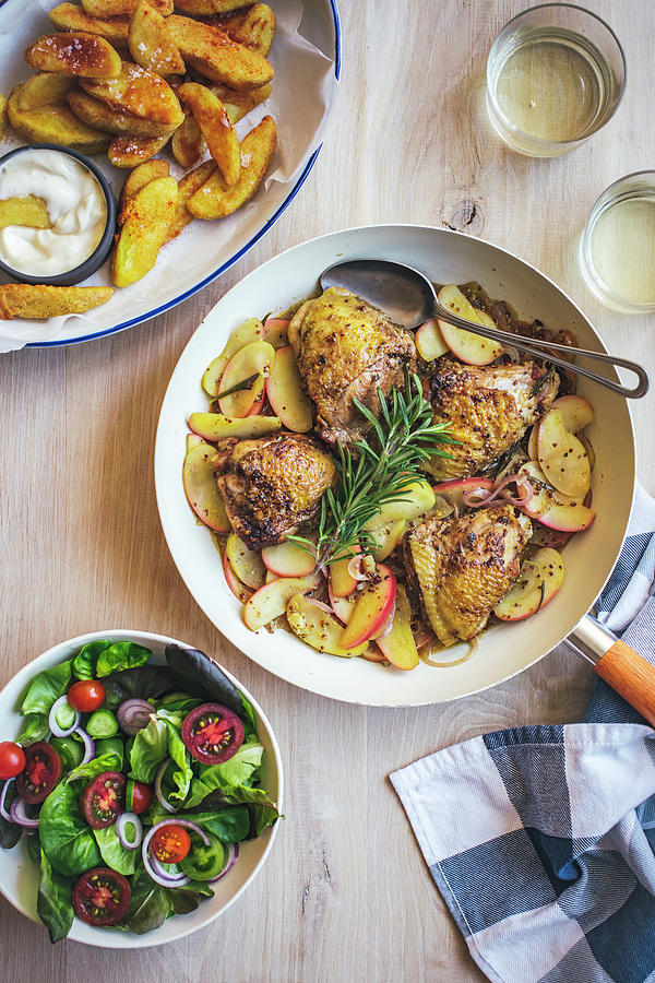 Chicken With Apples And Mustard Photograph by Hein Van Tonder