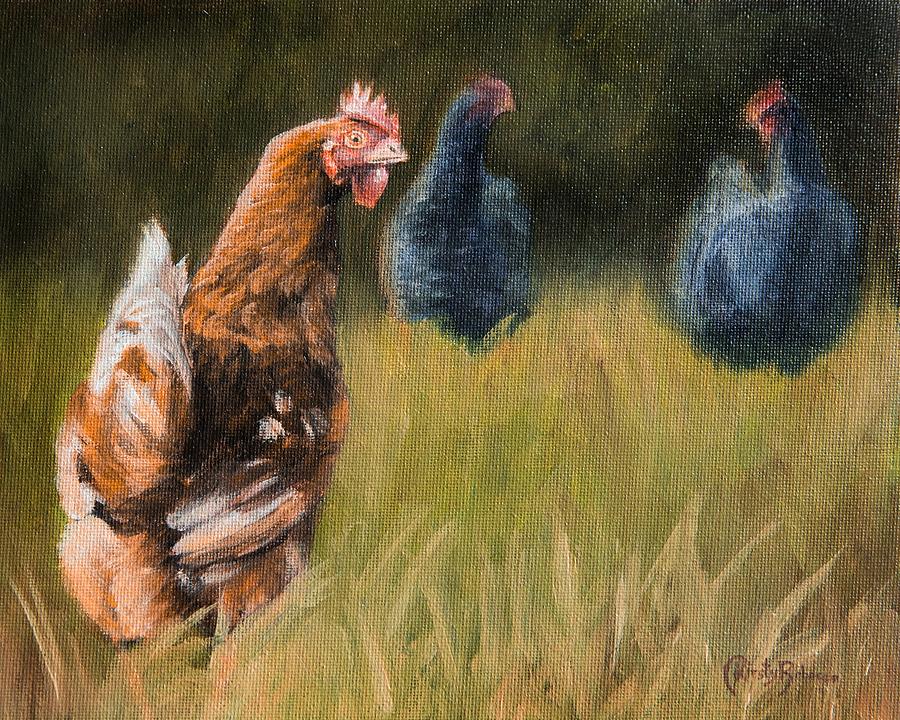 Chickens Painting by Kirsty Rebecca