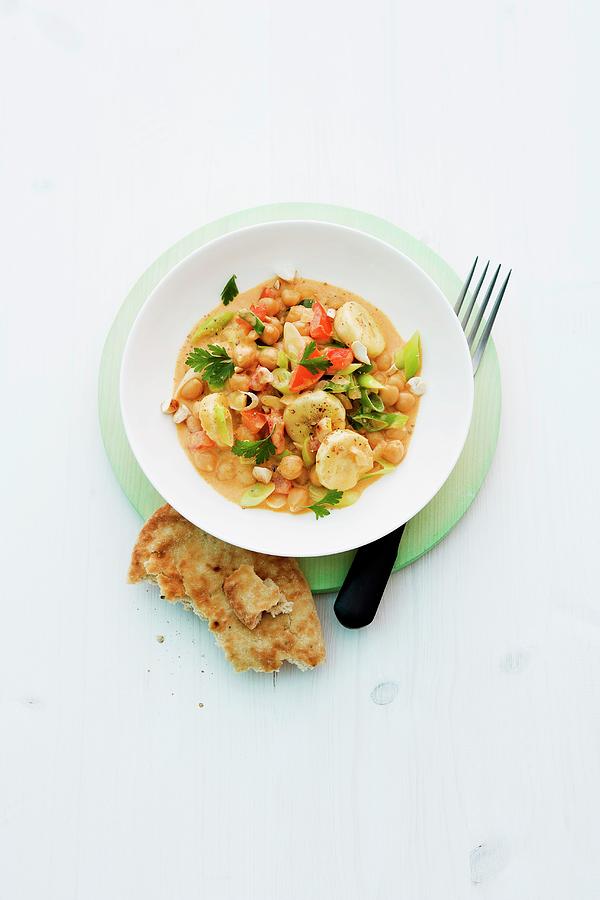 Chickpea Curry With Bananas And Cashew Nuts Photograph by Michael Wissing