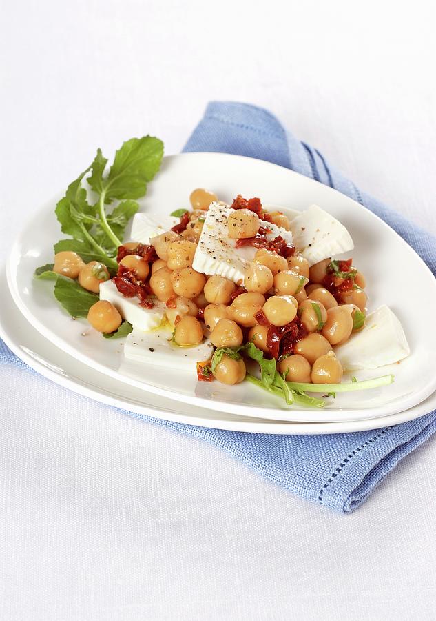 Chickpea Salad With Dried Tomatoes And Cream Cheese Photograph by Franco Pizzochero
