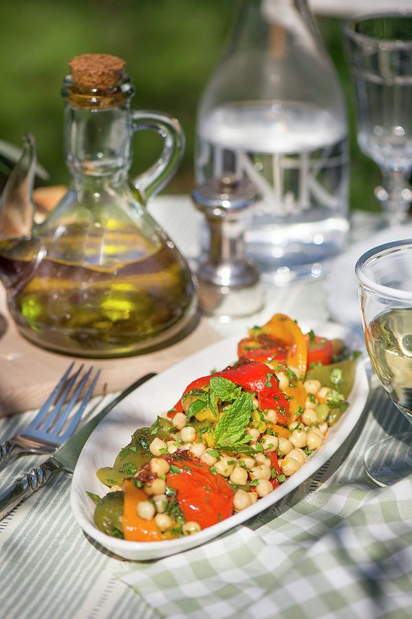Chickpea Salad With Peppers And Mint Photograph by Winfried Heinze