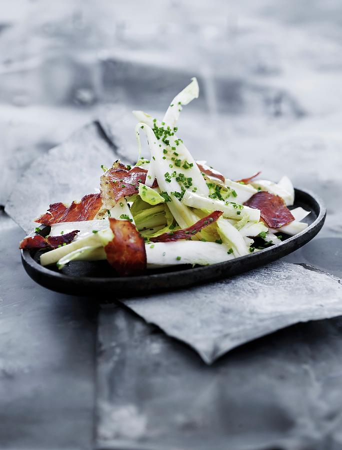 Chicory Salad With Crispy Bacon Photograph by Mikkel Adsbl