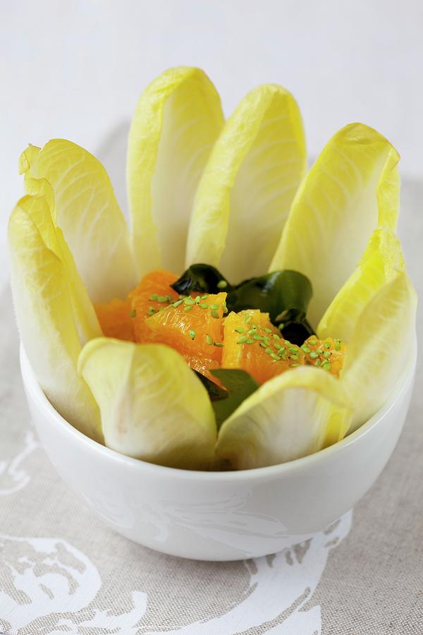 Chicory Salad With Oranges And Wakame Photograph by Mche, Hilde