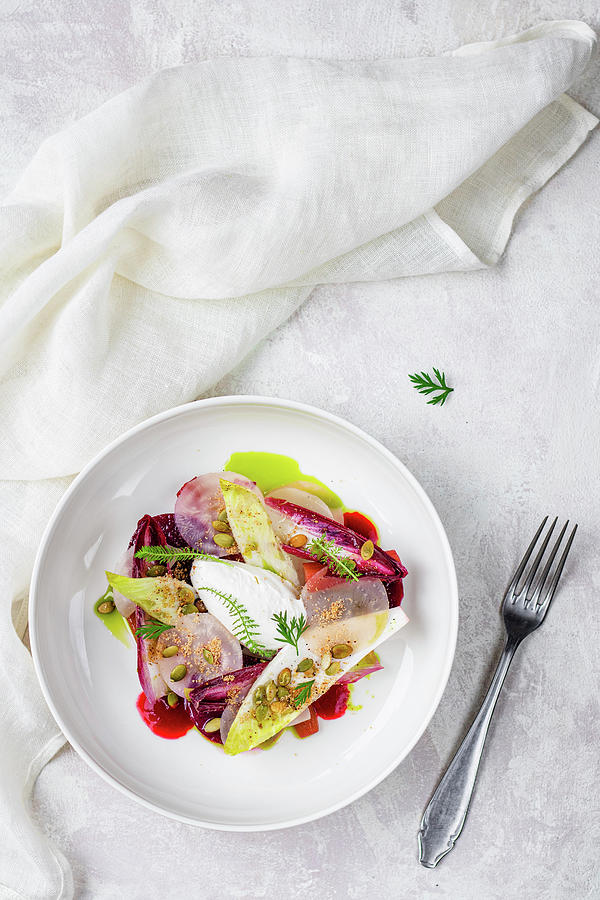 Chicory Salad With Pumkin Seed Oil Photograph by Karolina Nicpon