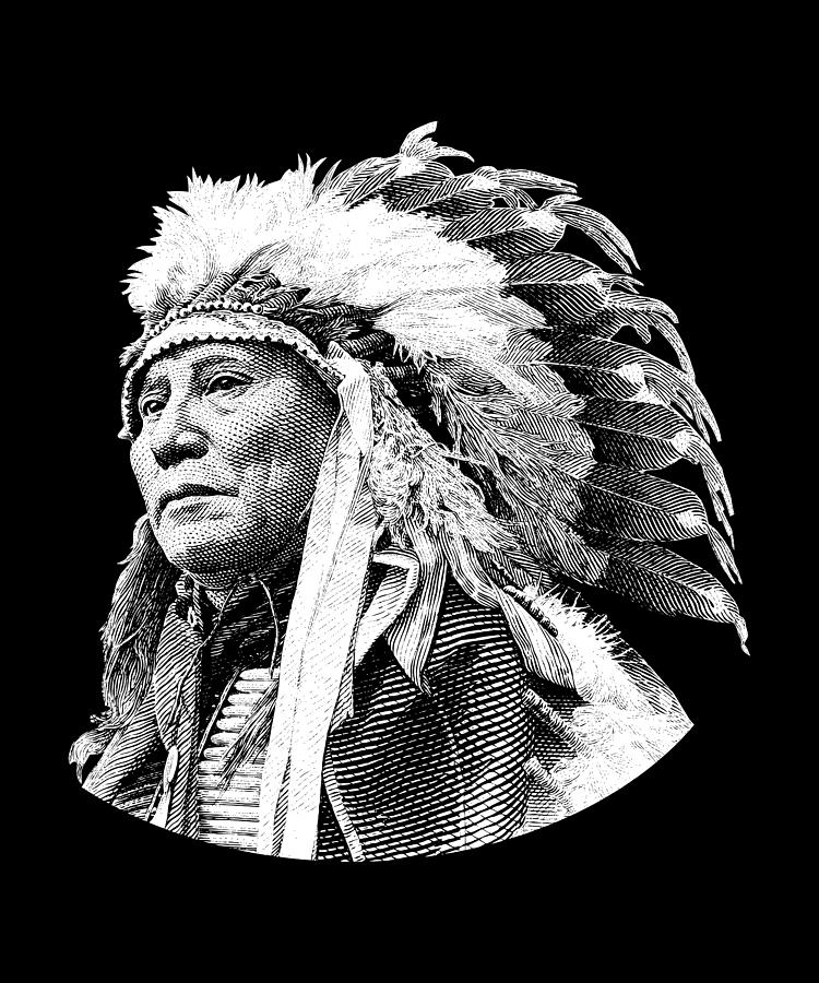 Chief Hollow Horn Bear Graphic Digital Art by War Is Hell Store