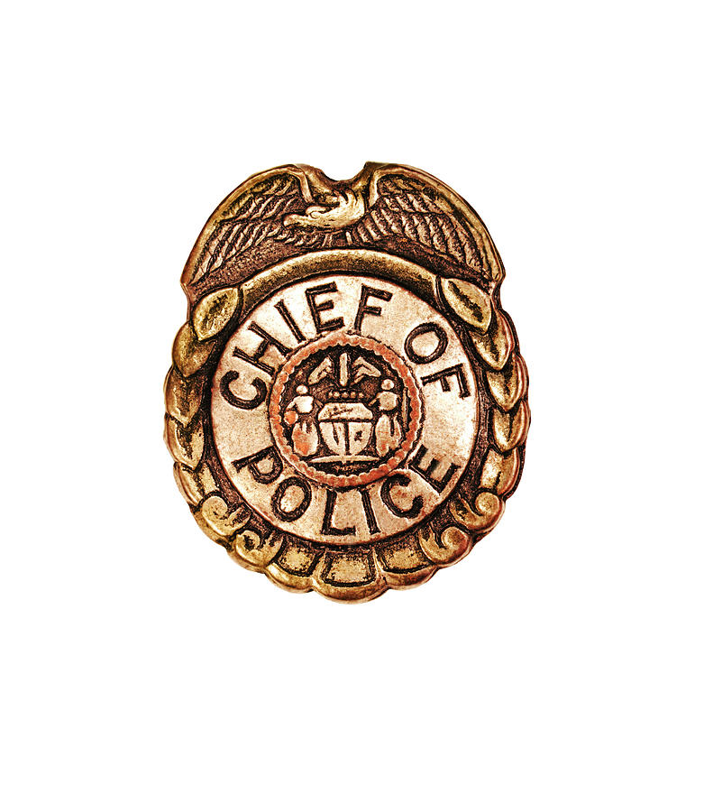 Vintage Drawing - Chief of Police Badge by CSA Images