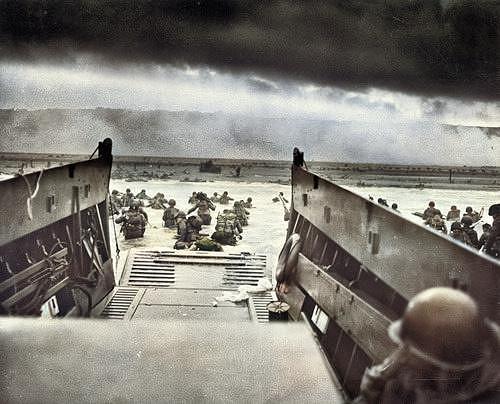 Chief Photographers Mate Robert F. Sargent Took This Photograph Just As A Group Of Soldiers Stepped Painting