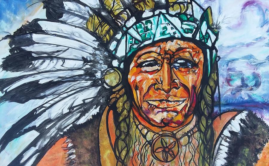Chief Seattle 3 Painting by Greta Gnatek Redzko