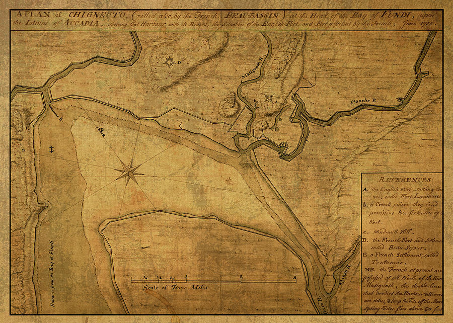 Bay Of Fundy Mixed Media - Chignecto Bay Fundy New Brunswick 1755 by Design Turnpike Bay Of Fundy Mixed Media - Chignecto Bay Fundy New Brunswick 1755 by Design Turnpike