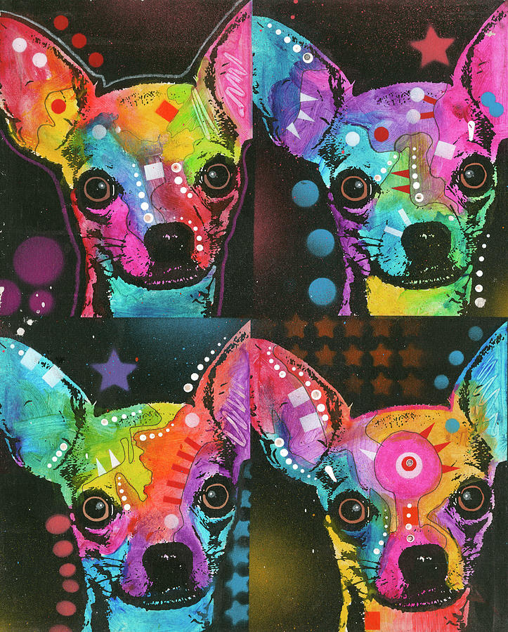 Animal Mixed Media - Chihuahua 4 Up by Dean Russo- Exclusive
