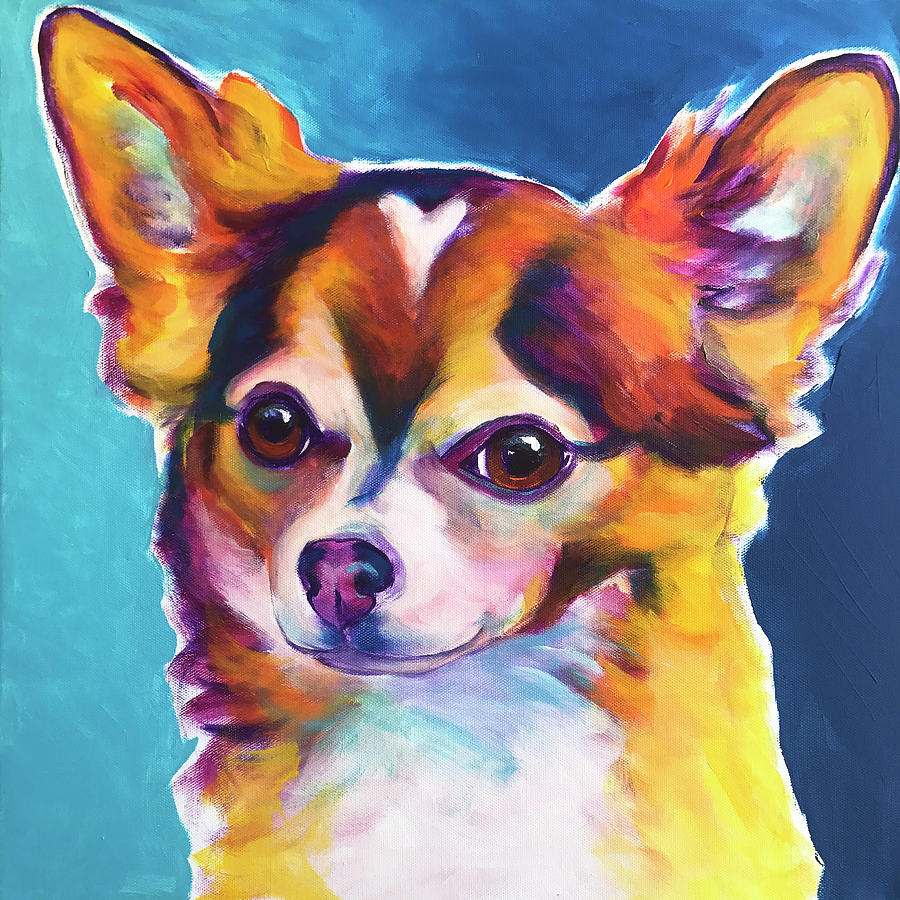 Animal Painting - Chihuahua - Honey by Dawgart