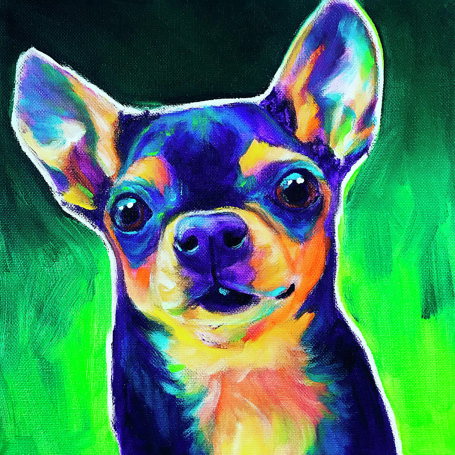 Portrait Painting - Chihuahua - Jack by Dawgart