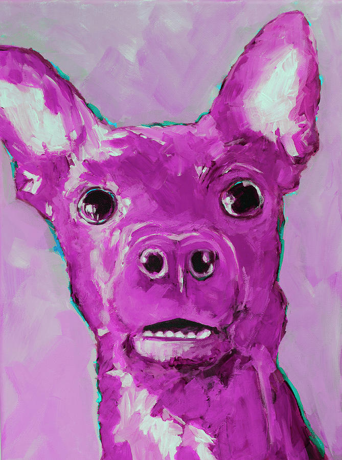 Chihuahua Puppy Dog Portrait Painting by Patricia Awapara