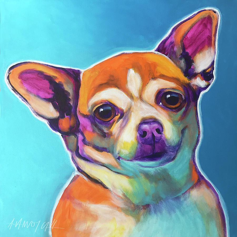 Animal Painting - Chihuahua - Starr by Dawgart