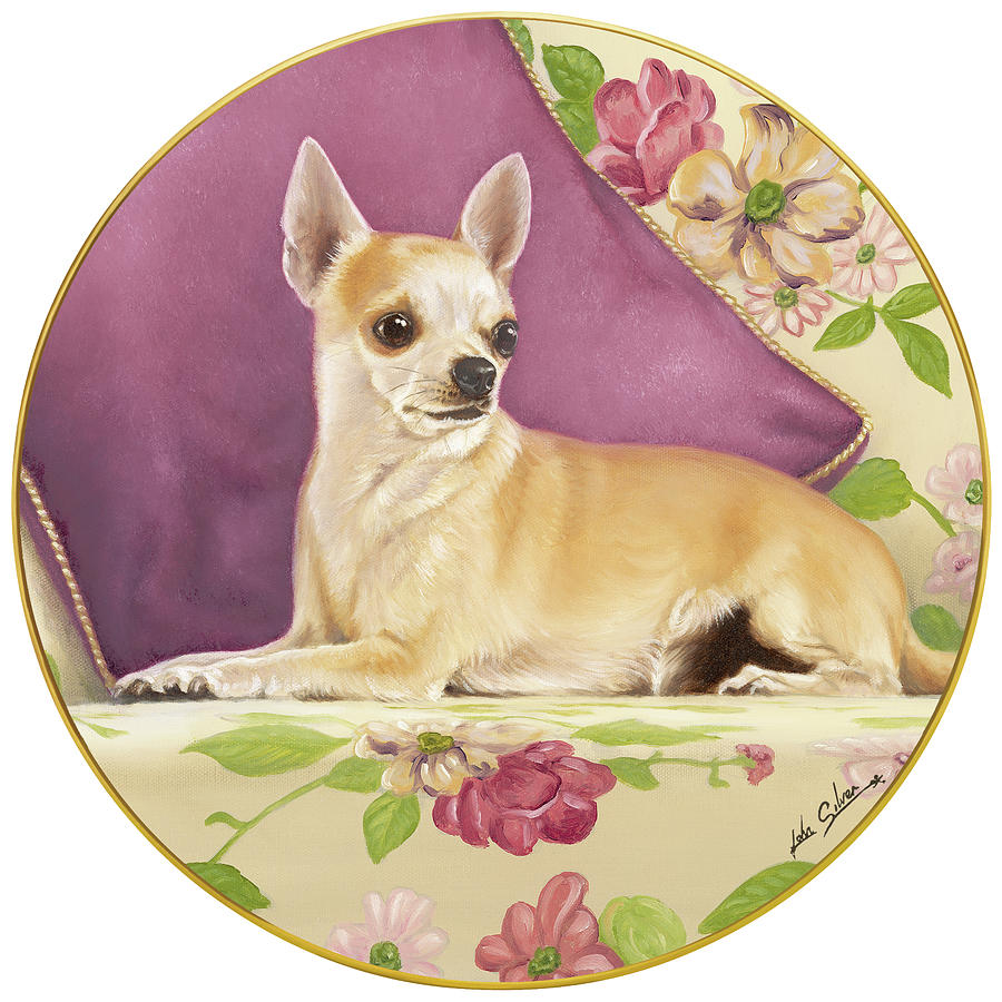 Chihuahua With Pillow Painting by John Silver