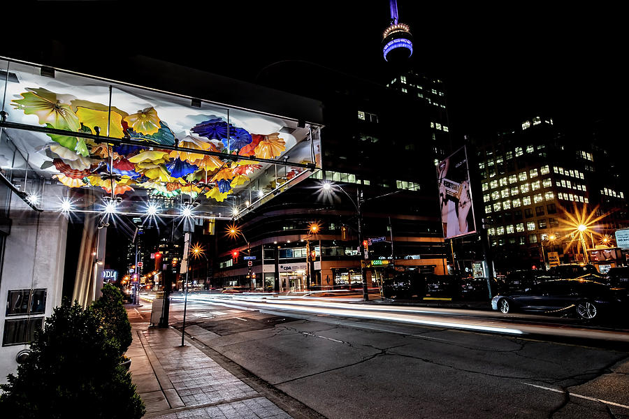 Toronto Photograph - Chihuly glass in Toronto night scene by Sven Brogren