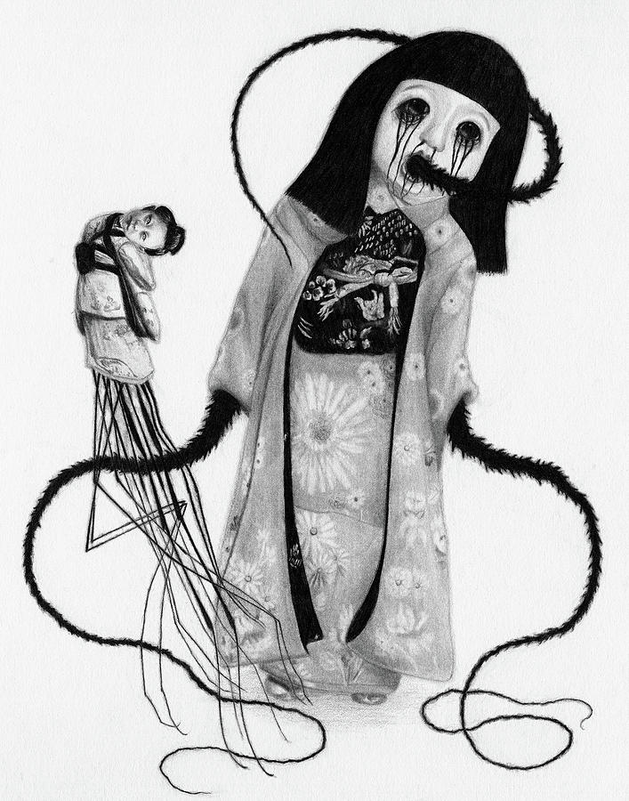 Chikako The Doll Girl of Kanagawa - Artwork Drawing by Ryan Nieves