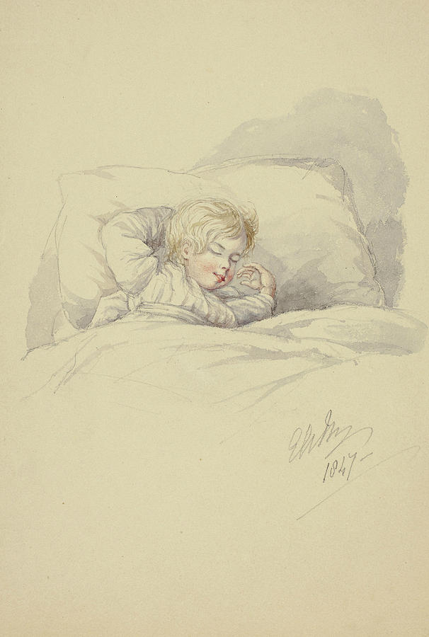 Child Asleep Drawing by Elizabeth Murray