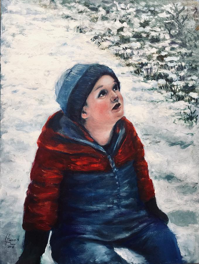 Snow Angel Painting by Laila Awad Jamaleldin