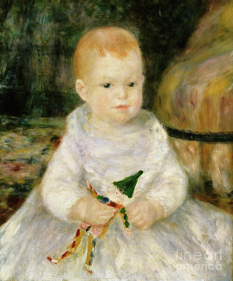 Child With A Toy Clown Painting by Pierre Auguste Renoir Fine Art America