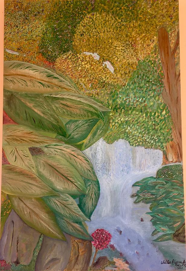 Childhood River Survival Painting by Walter Rivera-Santos