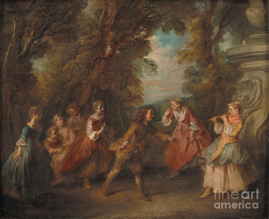 France Painting - Children At Play In The Open, 1705-43 by Nicolas Lancret