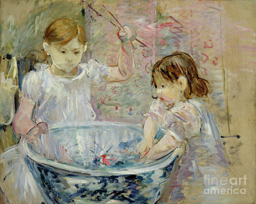 Children At The Basin, 1886 Painting by Berthe Morisot