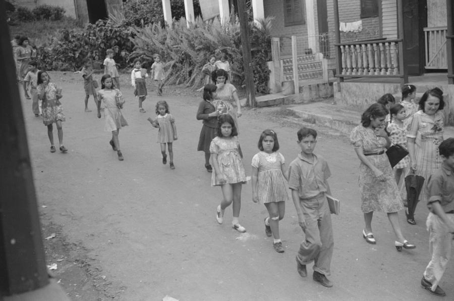 Summer Painting - Children coming home from school, Barranquitas, Puerto Rico by Celestial Images